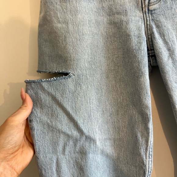 NWOT-high rise dad jeans side distressing-25 curve love - Picture 12 of 12